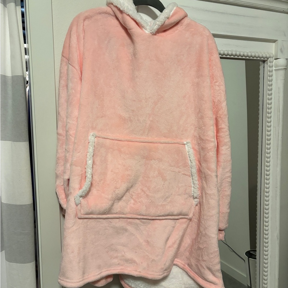 Cozy Pink Hooded Blanket Sweatshirt
